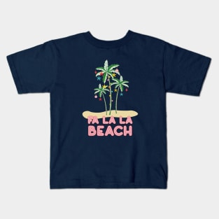 Fa La La La Beach Festive Palm Trees Kids T-Shirt